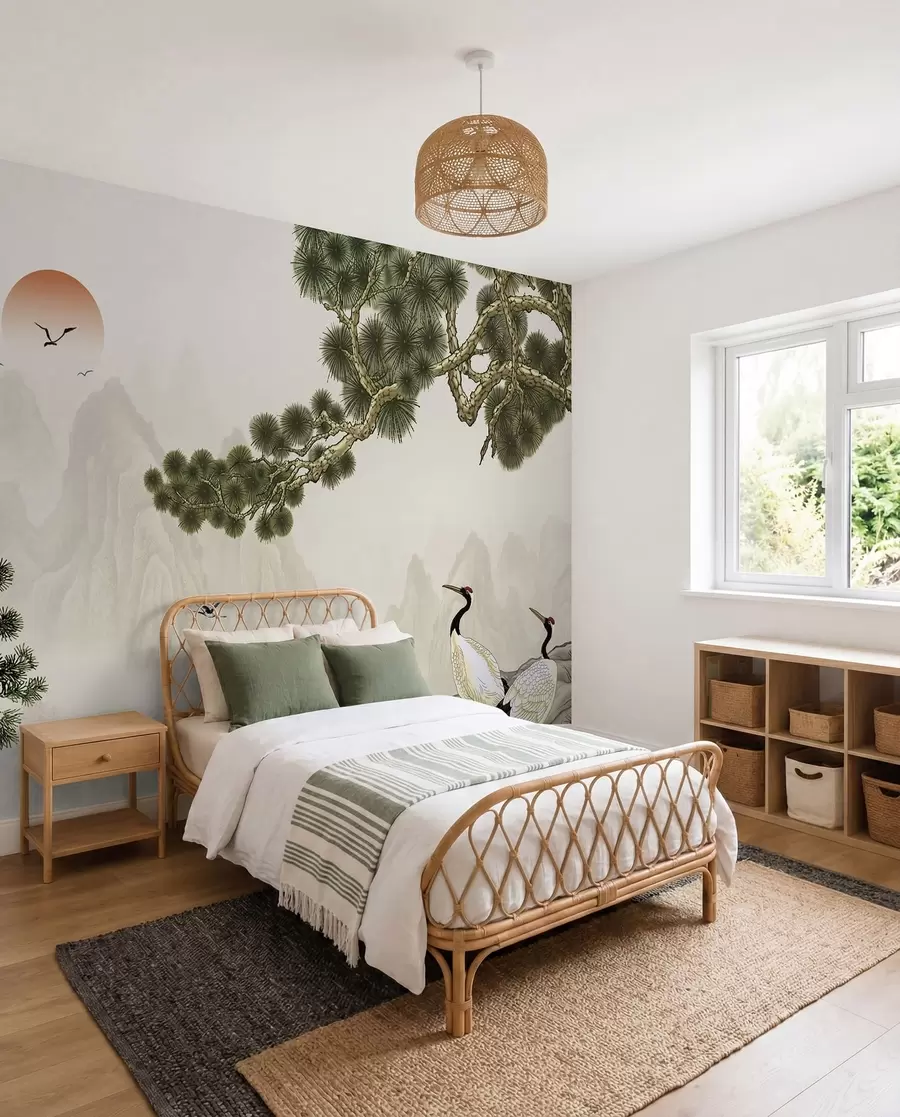 Fototapetes Putni zem priedēm u34508