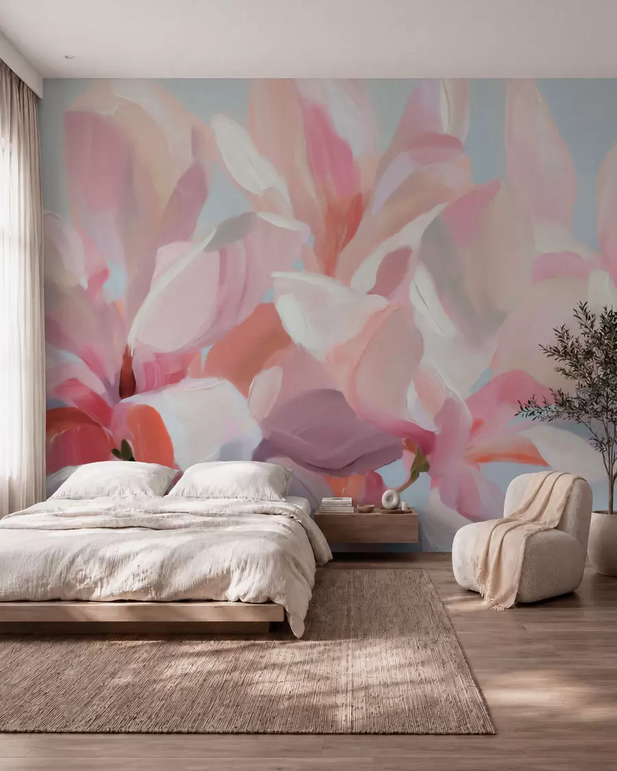 Fototapetes Magnolija pūderrozā toņos w10043