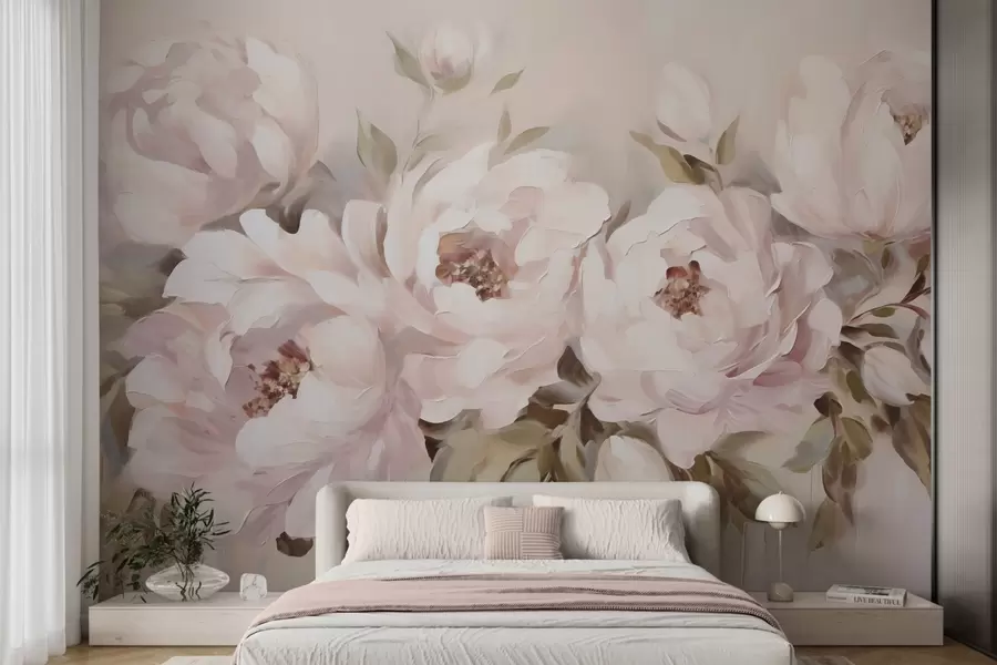 Fototapetes Abstraktas peonijas, gleznojuma imitācija w05901