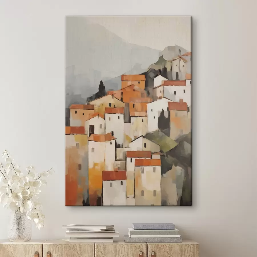 Glezna Mājas, imitēta glezna s50772