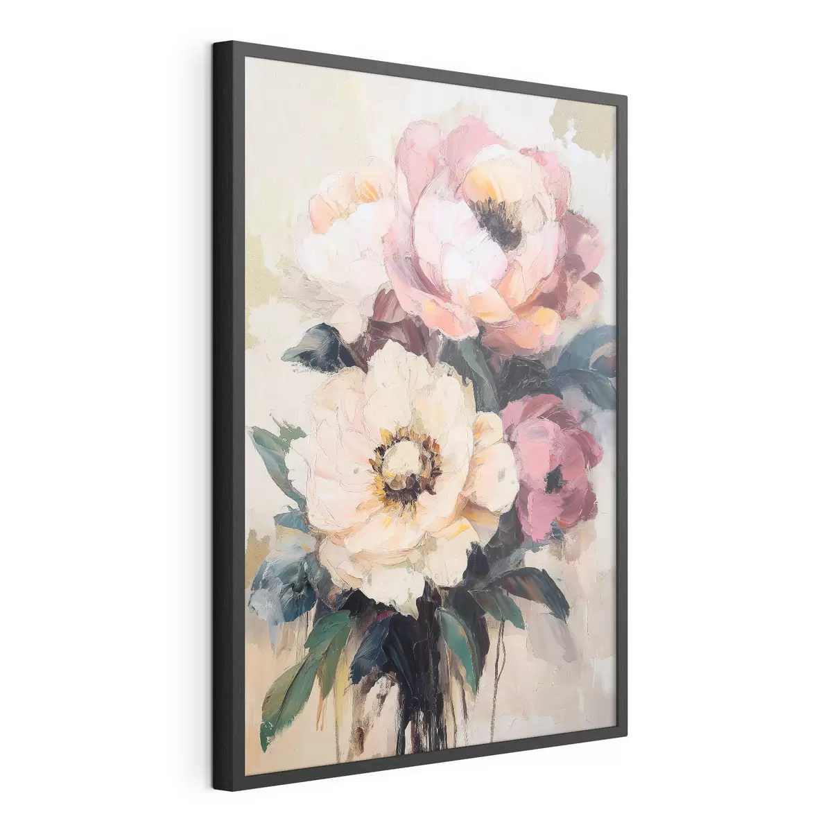 Plakāts Rozā un krēmkrāsas peonijas f51007