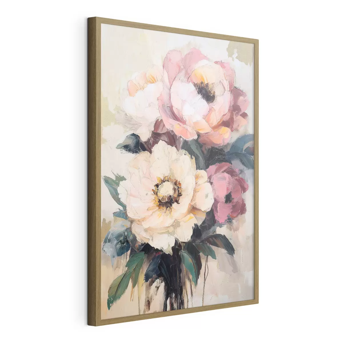 Plakāts Rozā un krēmkrāsas peonijas f51007