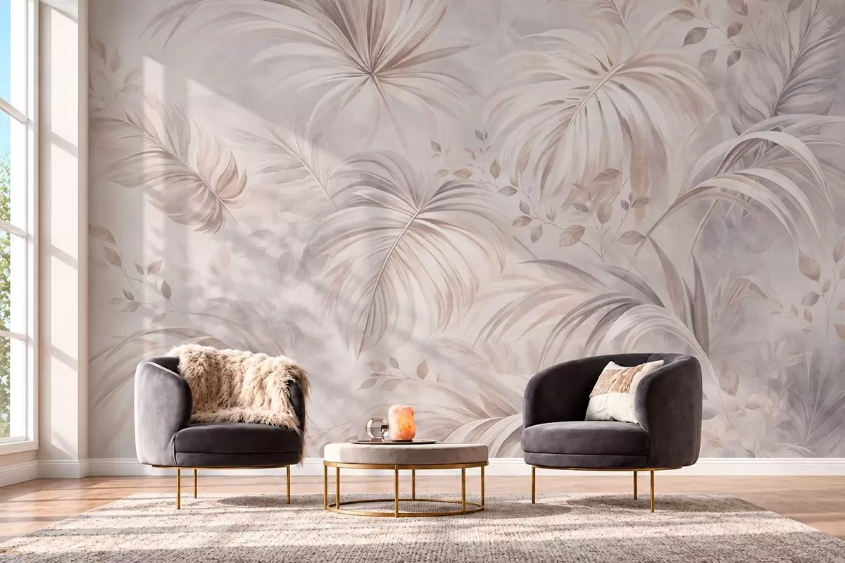 Fototapetes Krāšņs tropu apstādījums pasteļtoņos w05956v1