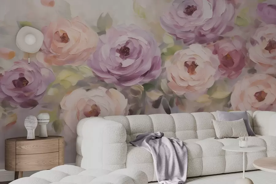 Fototapetes Abstraktas rozes, gleznas imitācija w05996