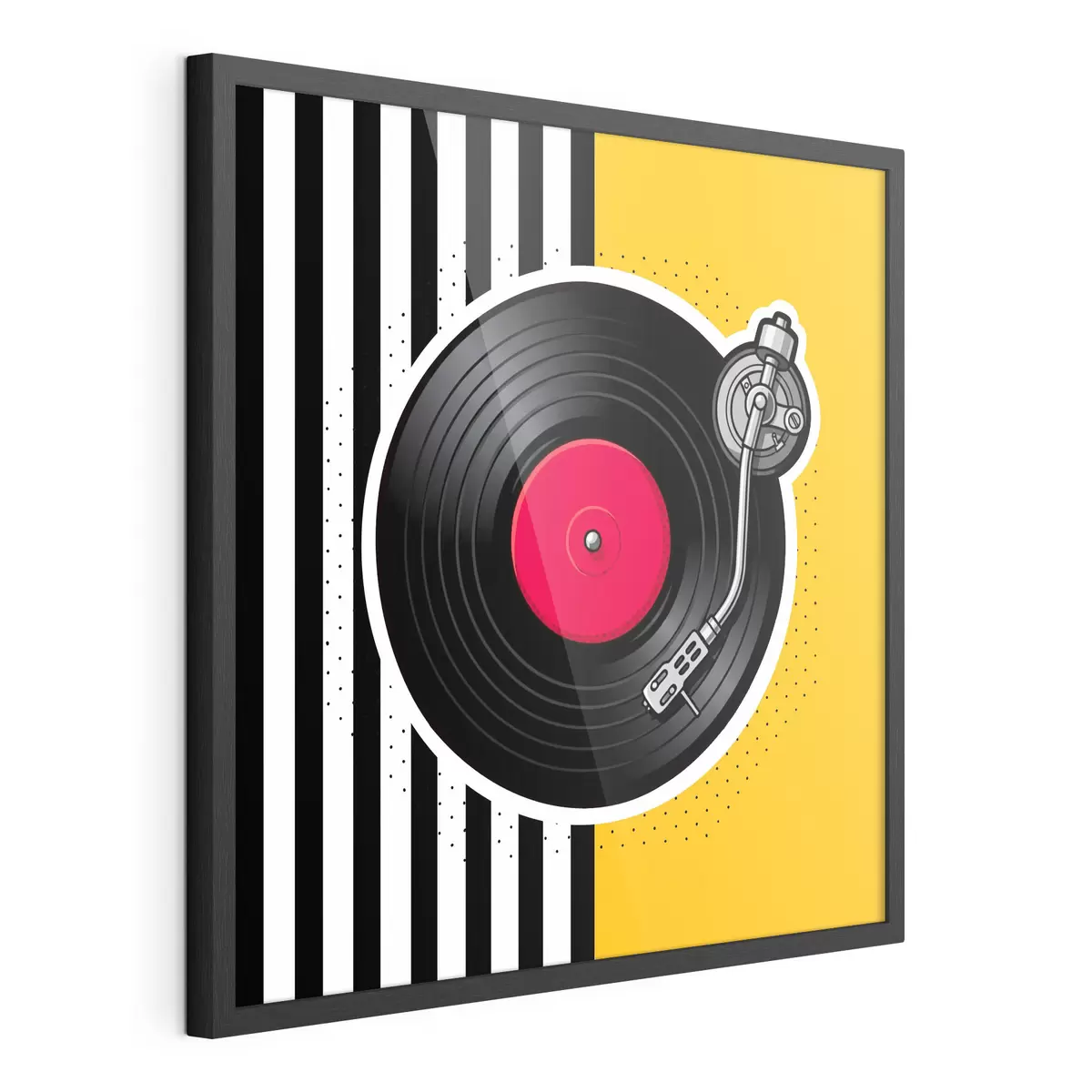 Plakāts Stilīgs vinilplašu atskaņotājs ar spilgtām krāsām f50789