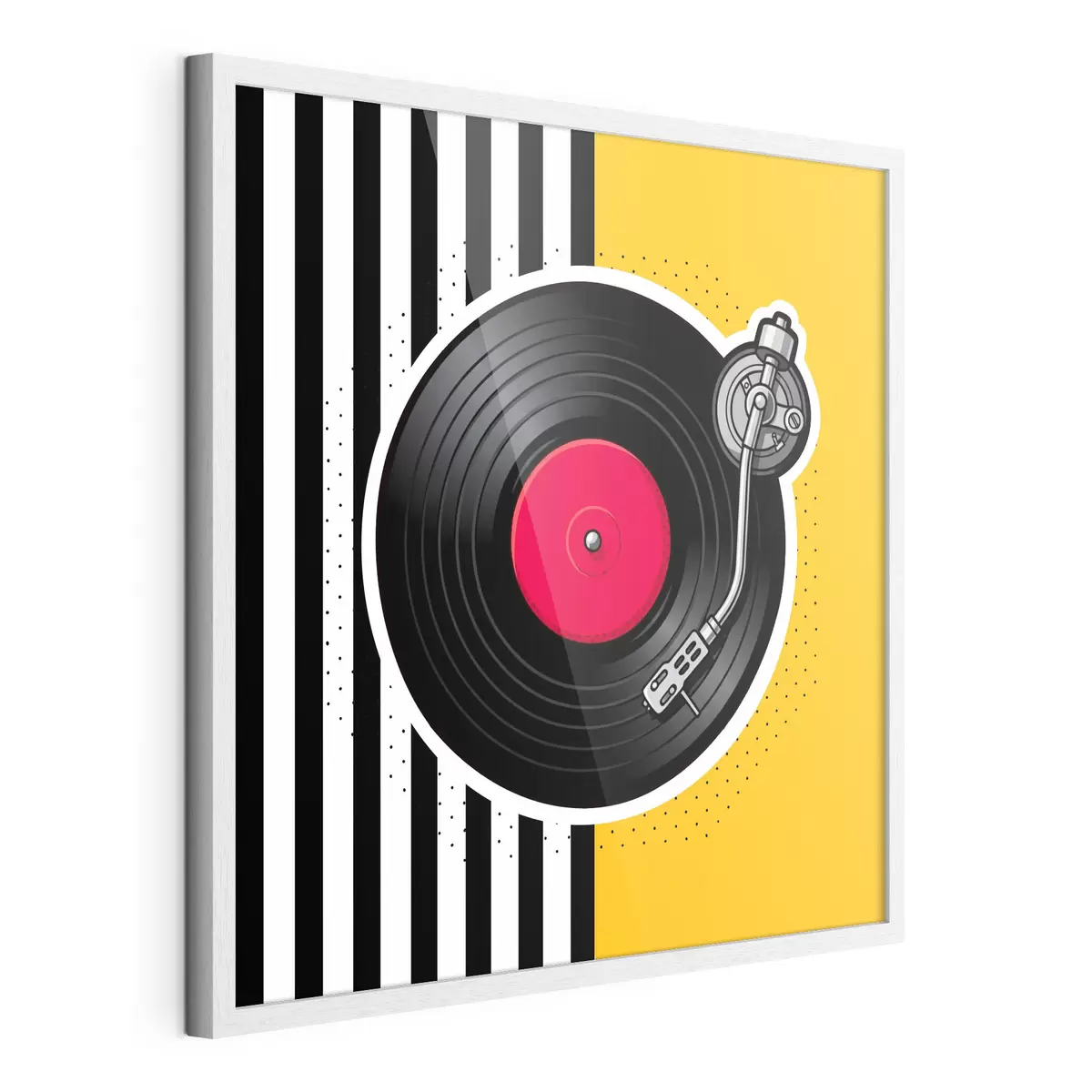 Plakāts Stilīgs vinilplašu atskaņotājs ar spilgtām krāsām f50789