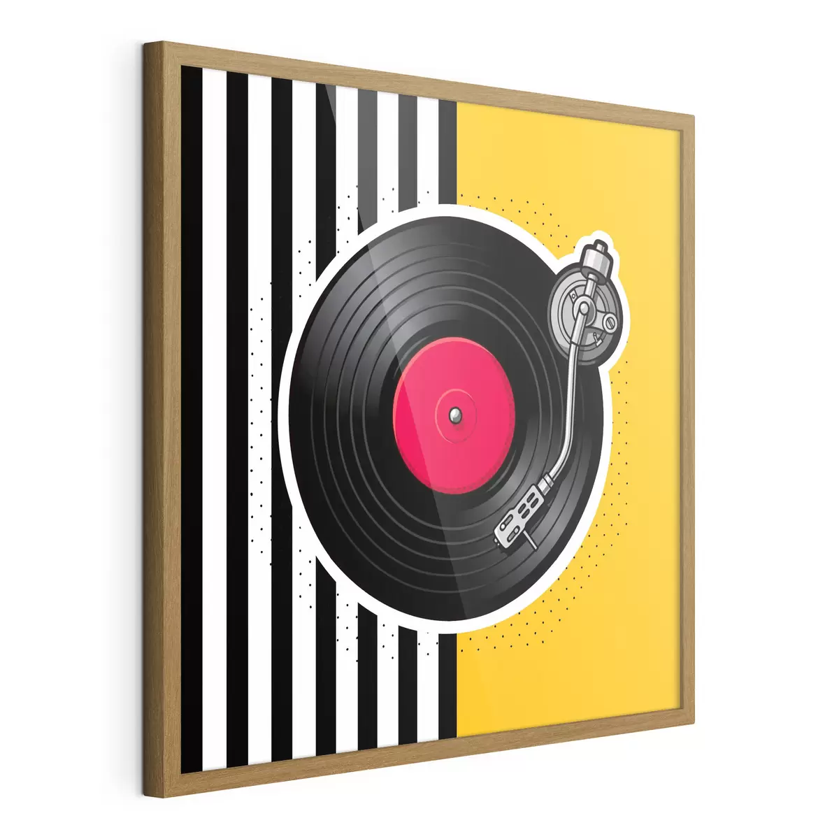Plakāts Stilīgs vinilplašu atskaņotājs ar spilgtām krāsām f50789