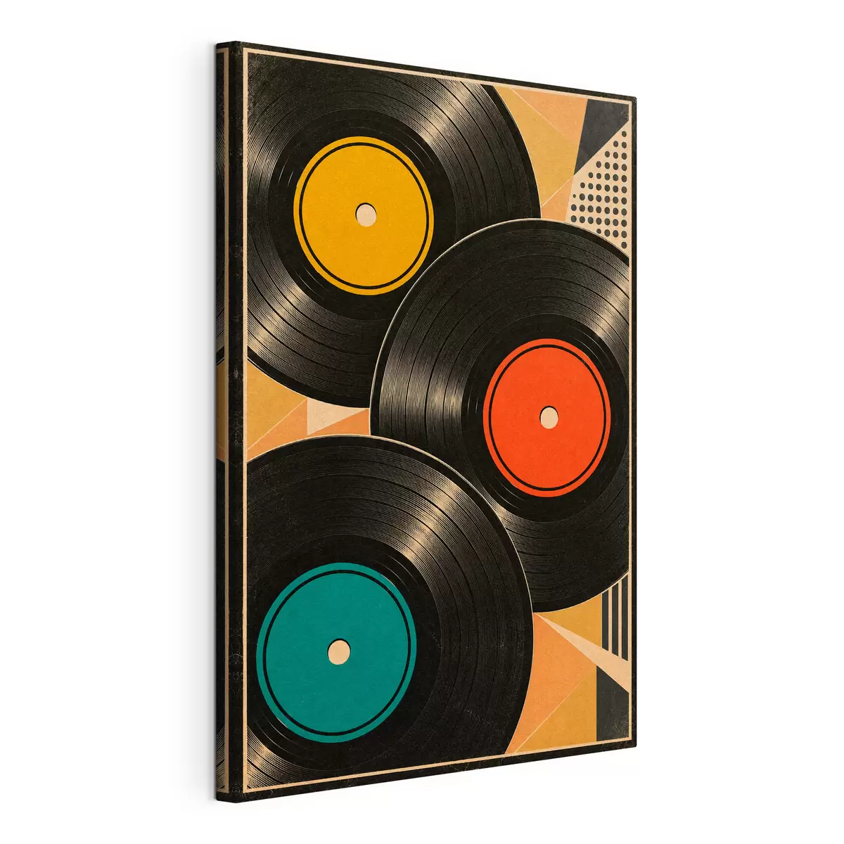 Glezna Retro noskaņa ar krāsainām vinila platēm s50923