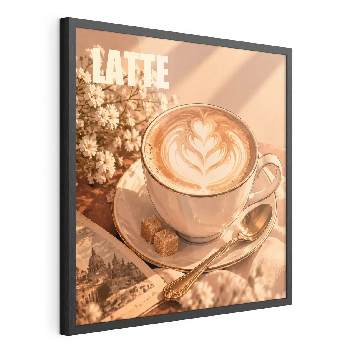 Plakāts Mākslinieciski pagatavots latte saules staros f50873