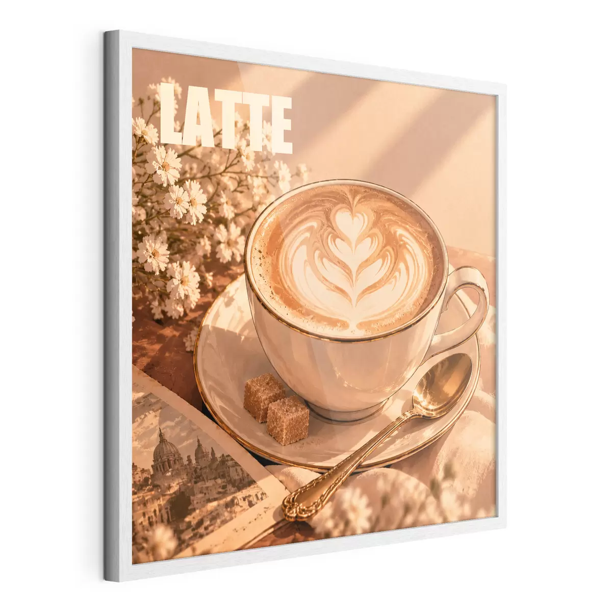 Plakāts Mākslinieciski pagatavots latte saules staros f50873