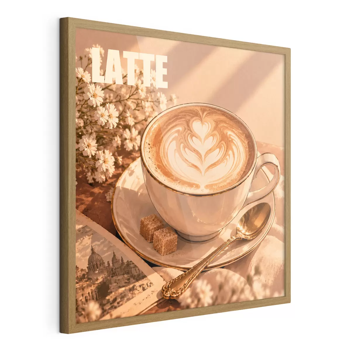 Plakāts Mākslinieciski pagatavots latte saules staros f50873