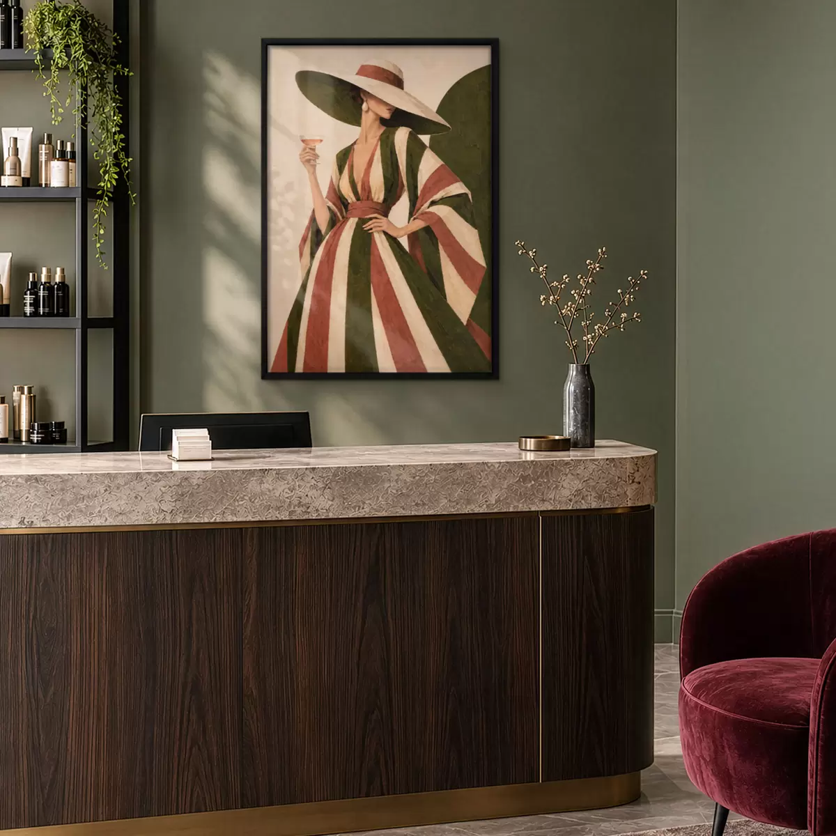 Plakāts Elegants stils kopā ar atsvaidzinošu dzērienu f50880