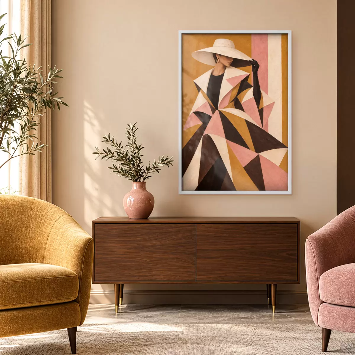 Plakāts Šiks elegance ar izteiksmīgiem rakstiem f50882