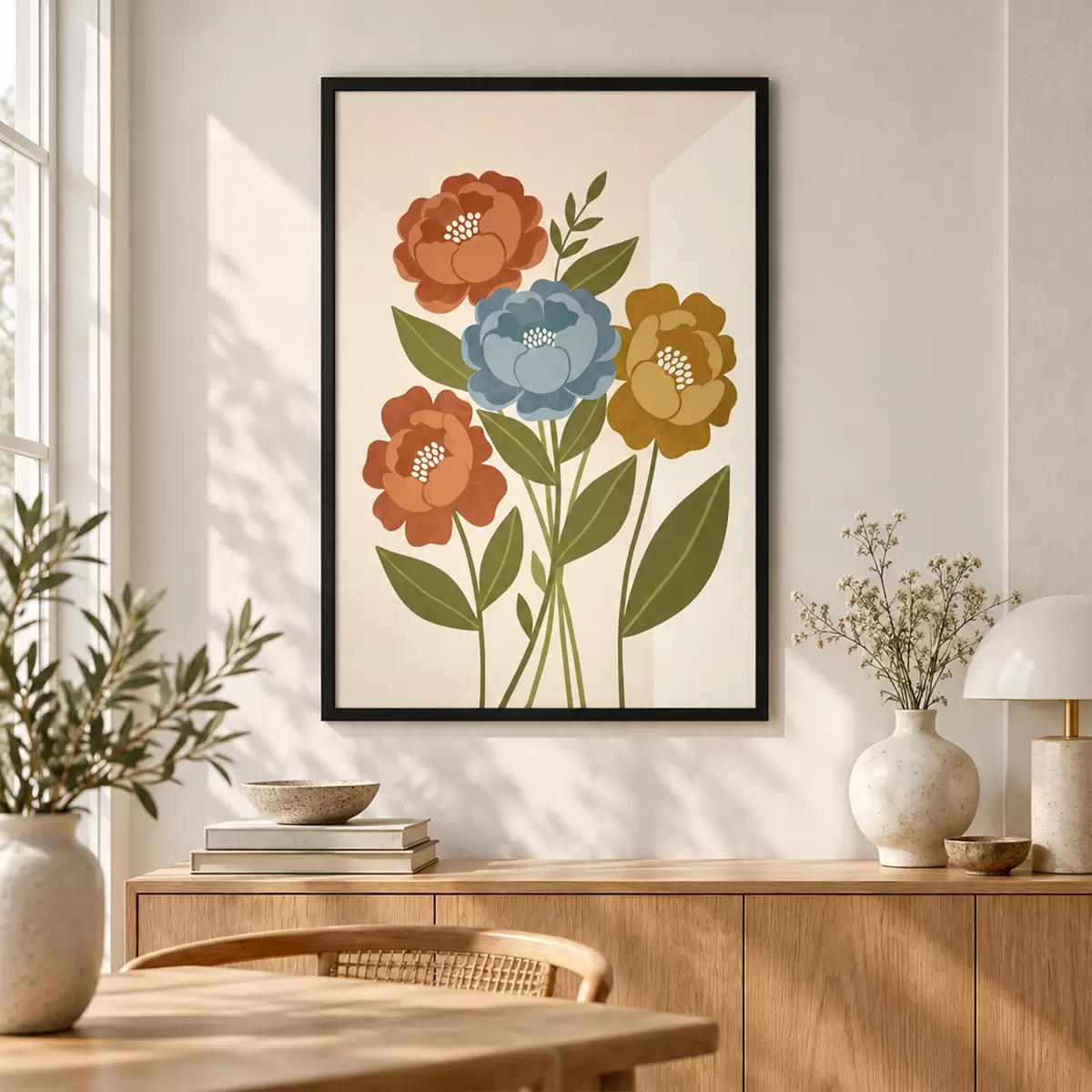 Plakāts Burvīgs ilustrētu ziedu pušķis f50730