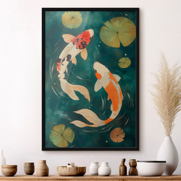Plakāts Austrumu koi, Plakāti dzīvnieki, f51076bk : Uwalls