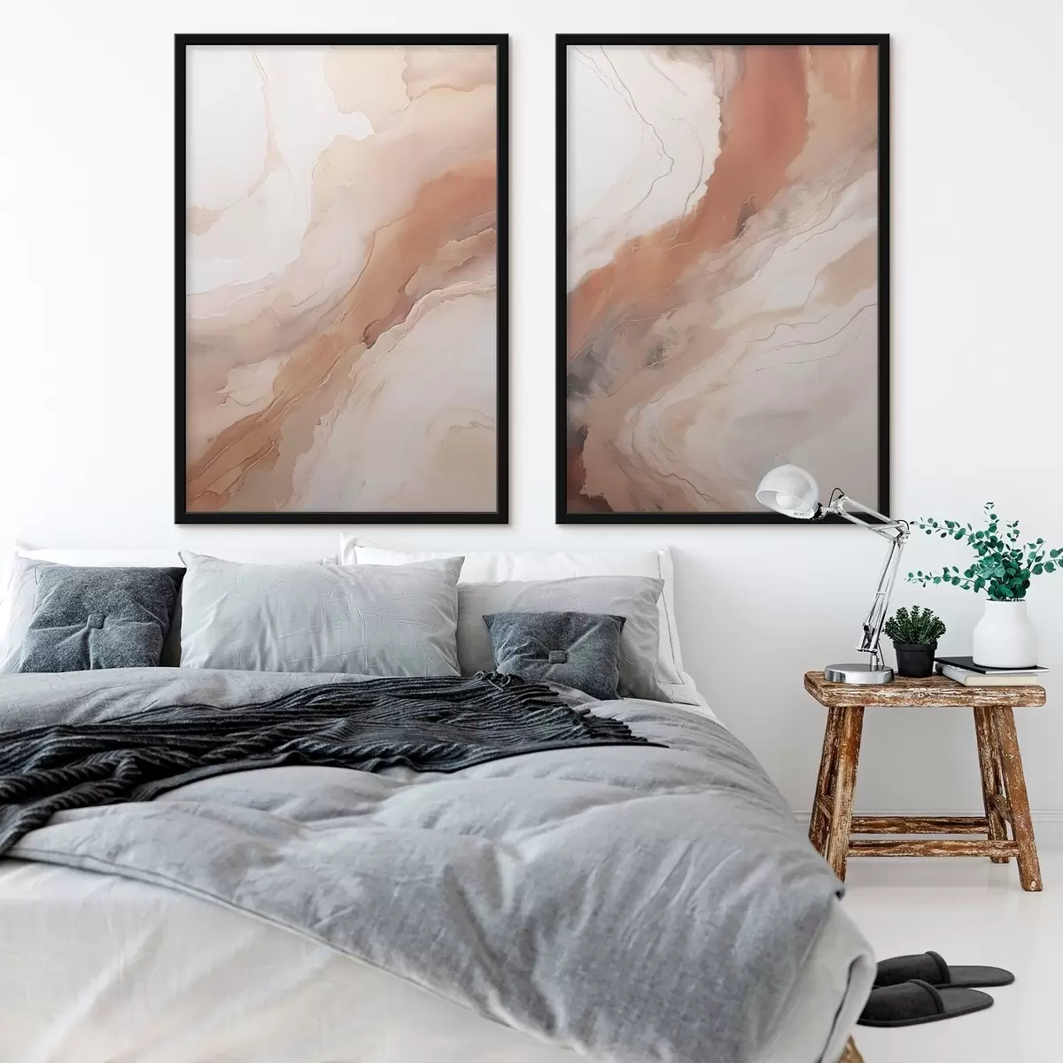 Plakāts Bēša un terakotas krāsas „Fluid Art“ slāņi d31089