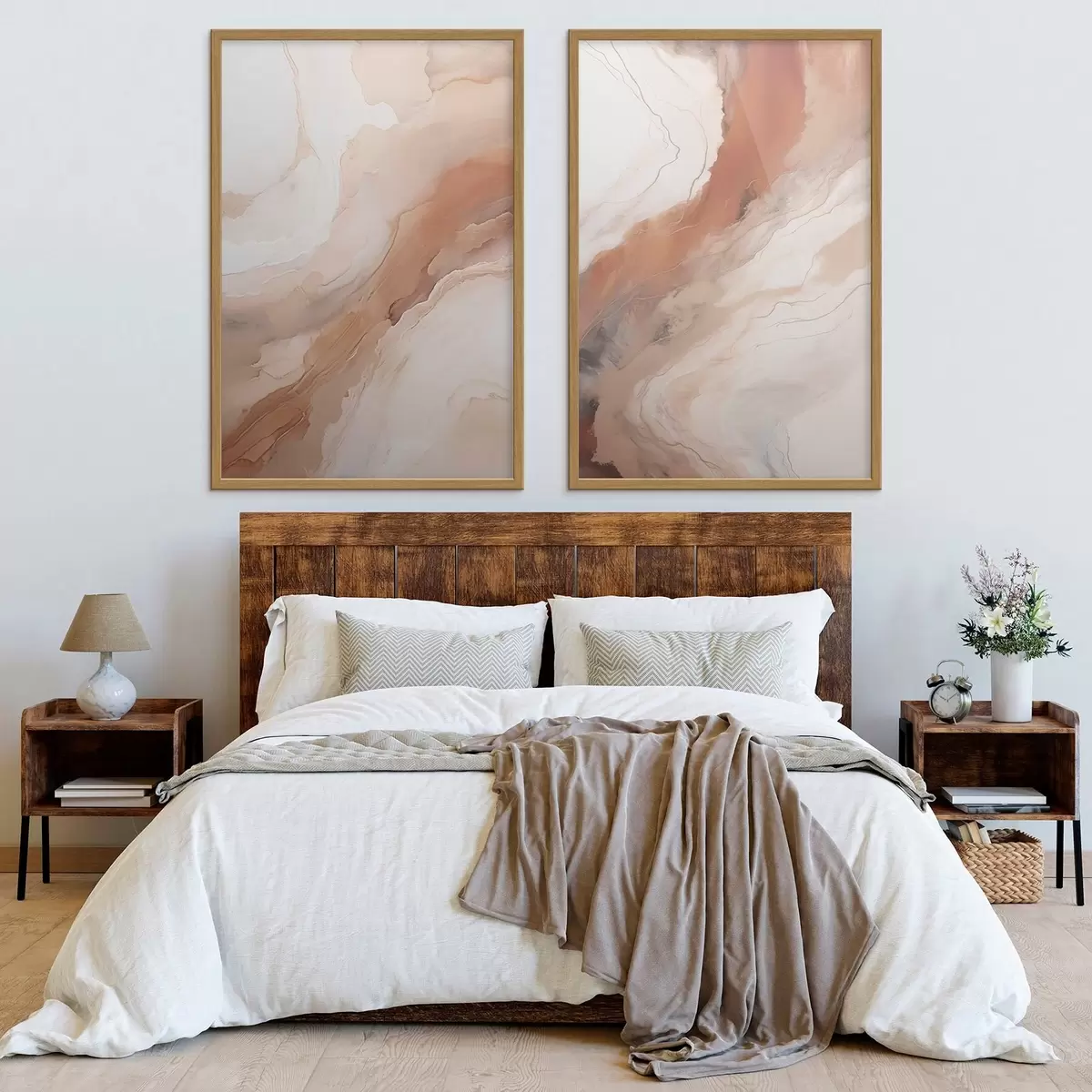 Plakāts Bēša un terakotas krāsas „Fluid Art“ slāņi d31089