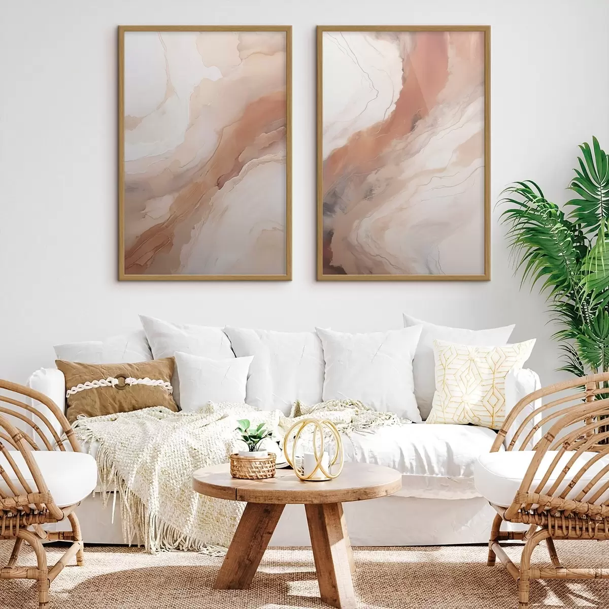 Plakāts Bēša un terakotas krāsas „Fluid Art“ slāņi d31089
