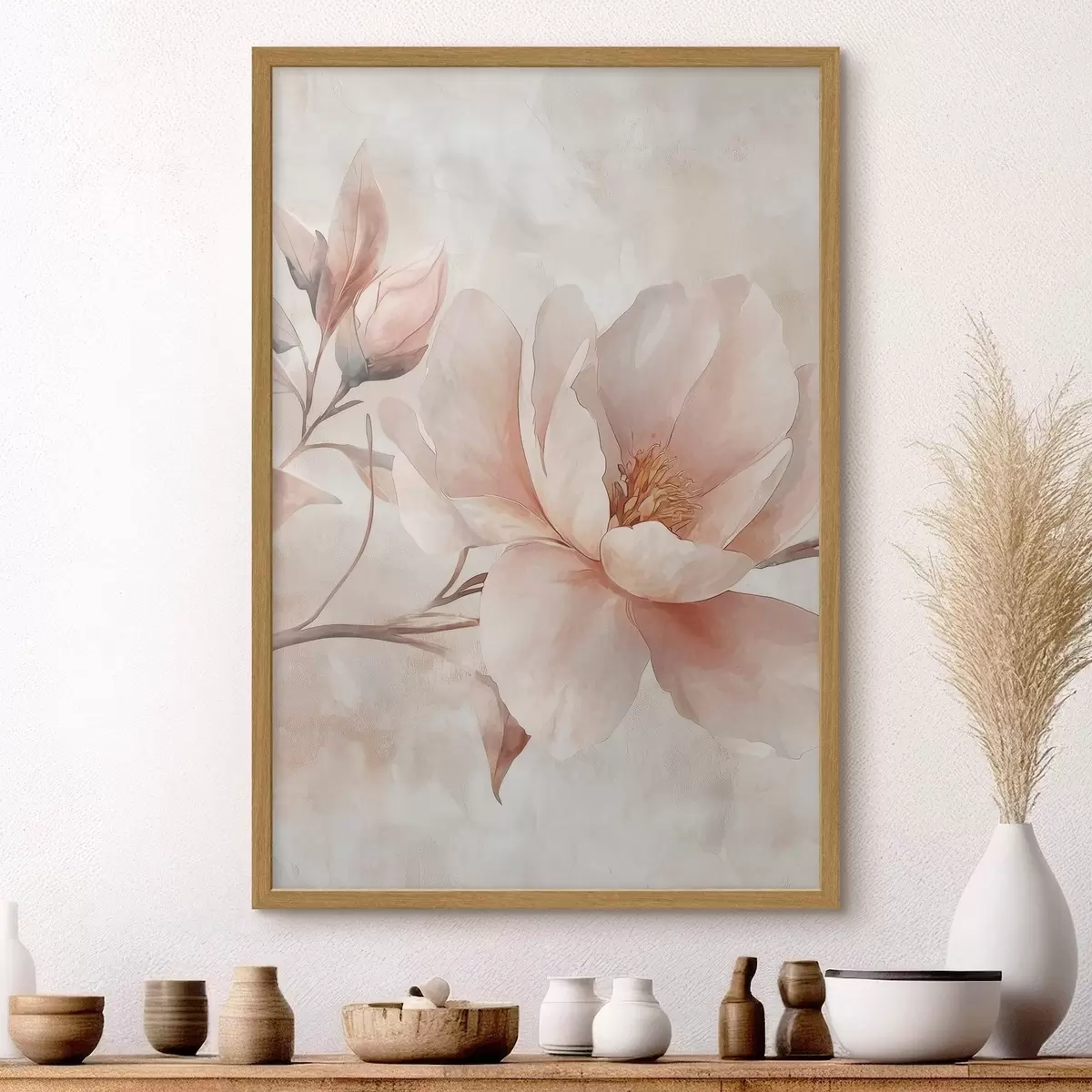 Plakāts Pūderkrāsas peonija ar pumpuru f51097