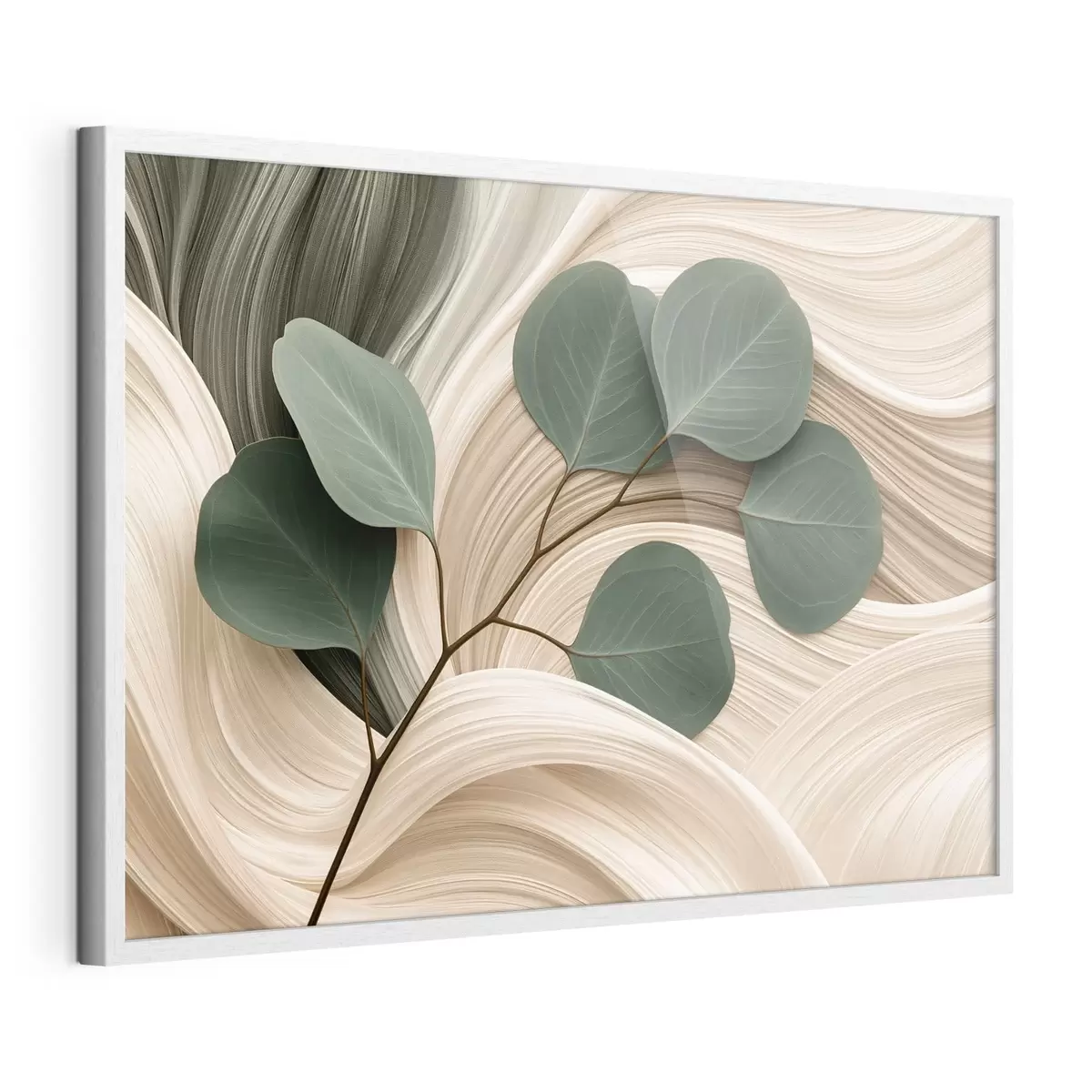 Plakāts Abstraktas lapas un viļņotas līnijas f51283