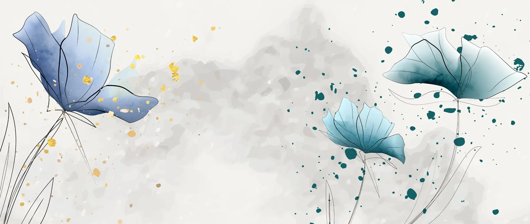 Fototapetes Akvareļu zili ziedi u72112