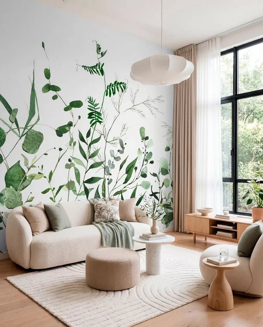 Fototapetes Zaļie savvaļas zari u72395