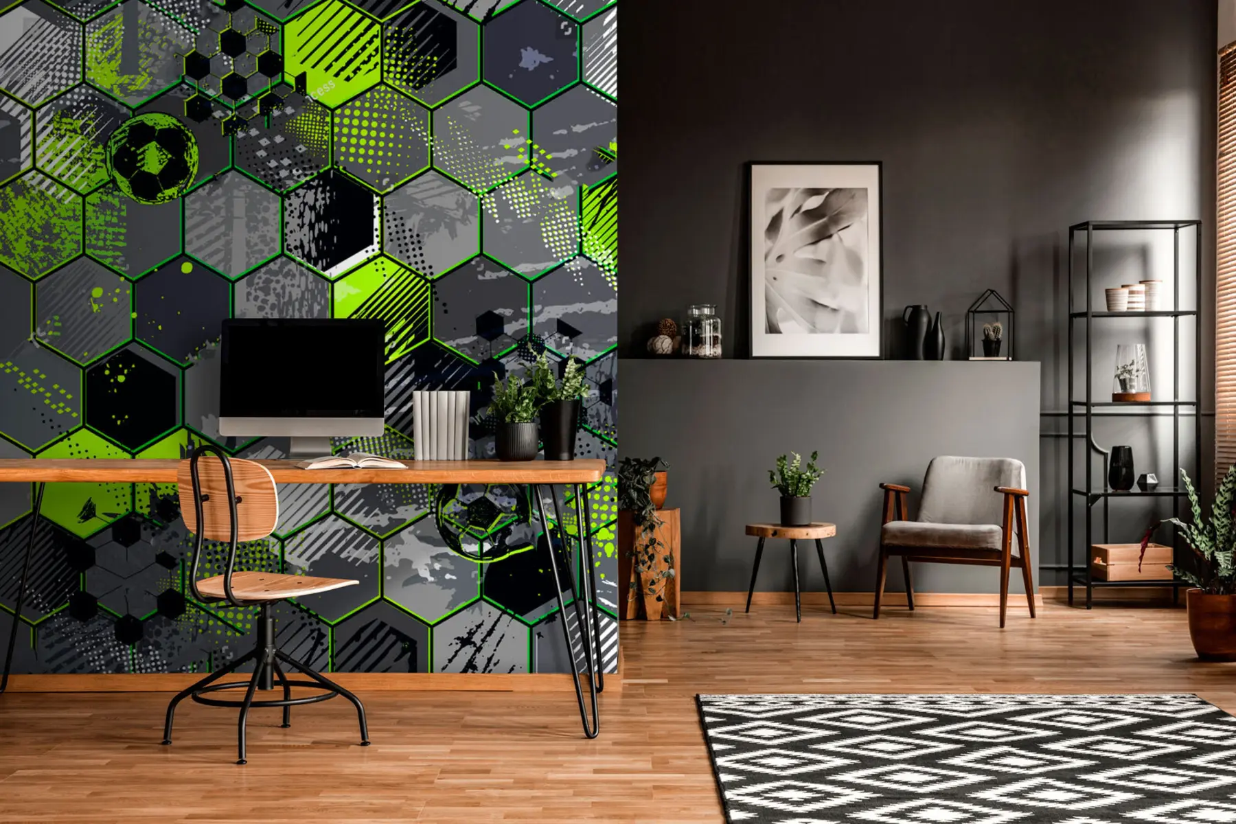 Fototapetes Futbola abstrakcija, gaiši zaļās krāsas bišu sējumi u72779