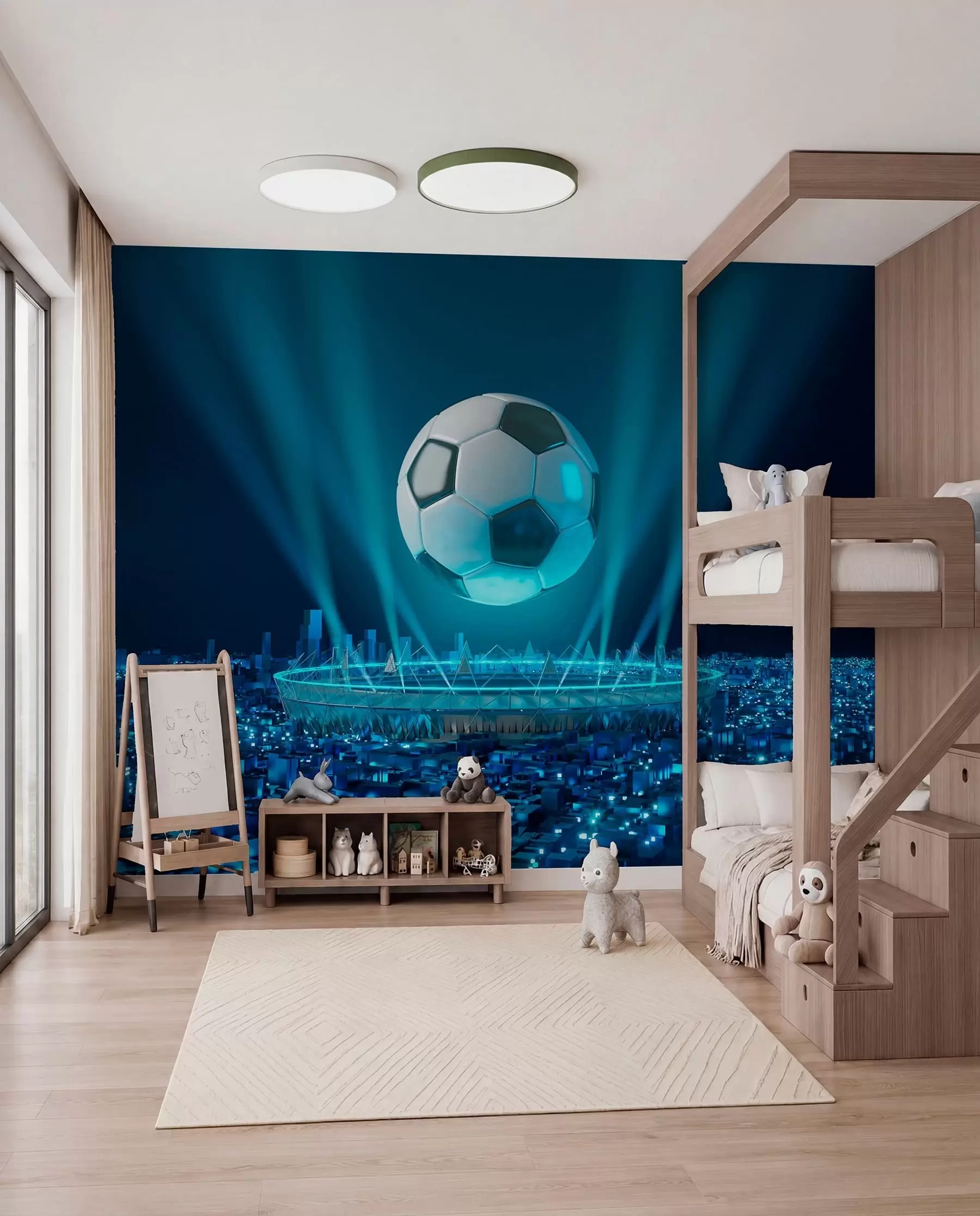 Fototapetes Stadions zilās gaismās u72793