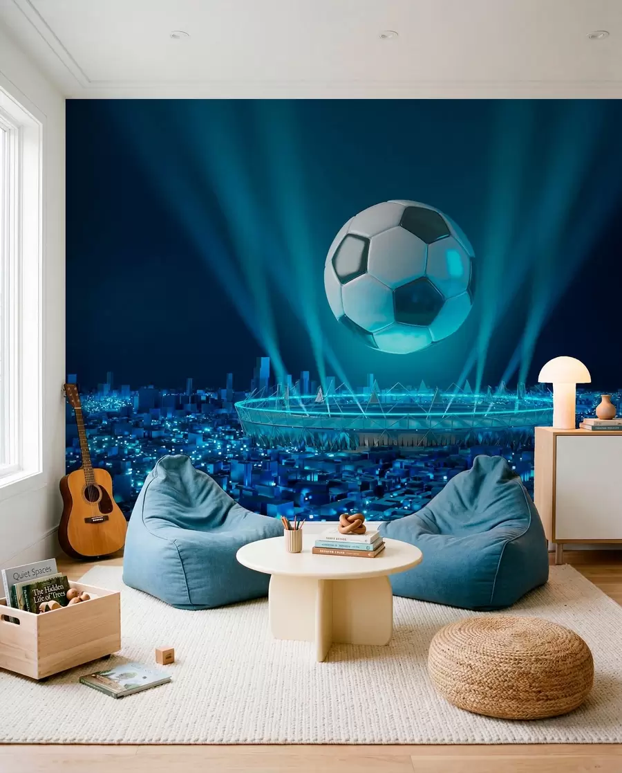 Fototapetes Stadions zilās gaismās u72793