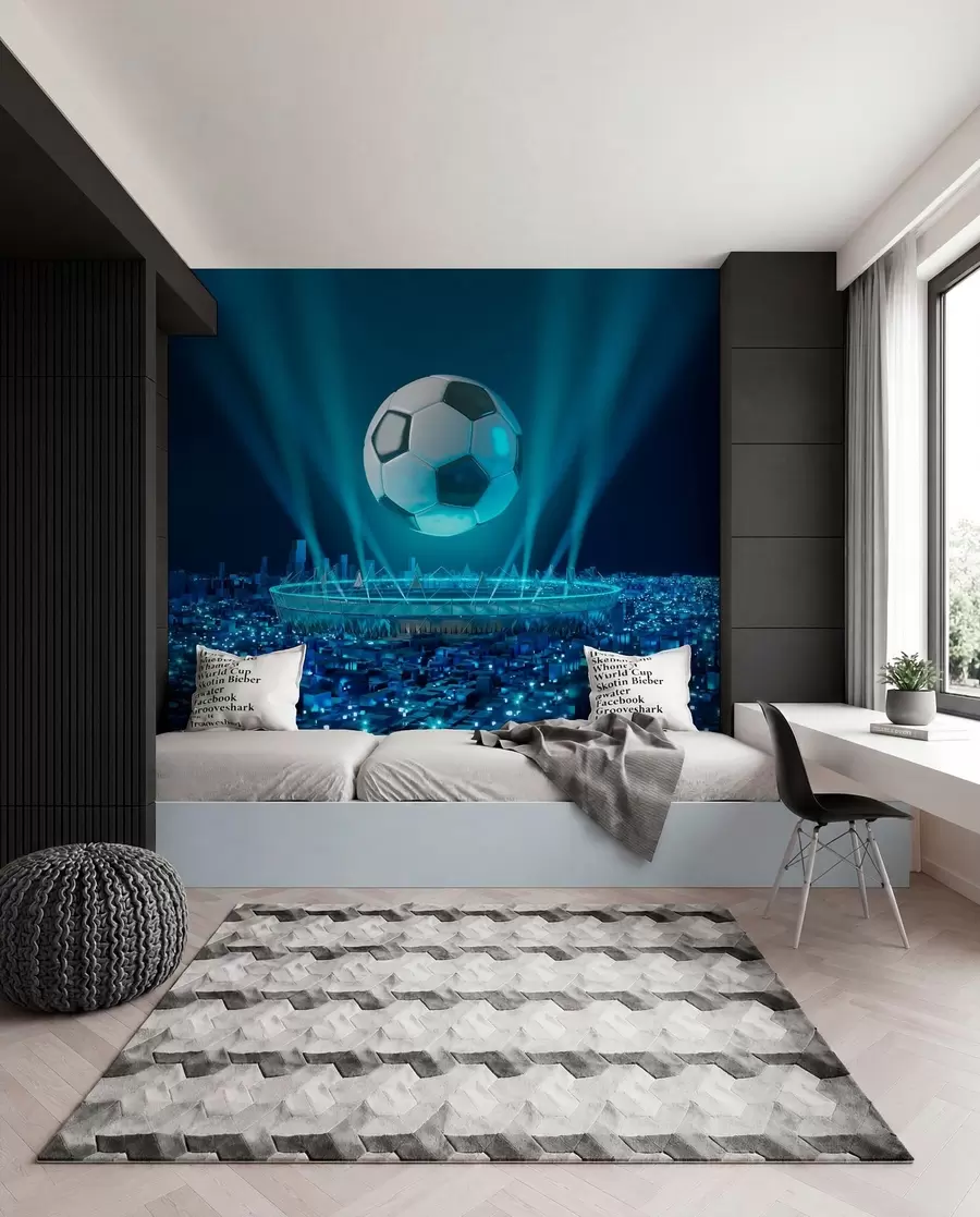 Fototapetes Stadions zilās gaismās u72793