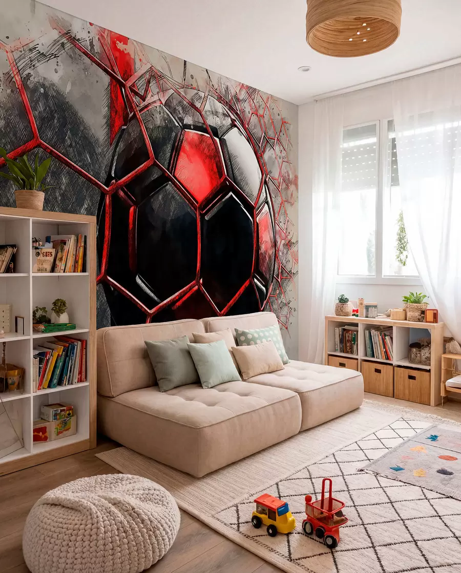 Fototapetes Futbols sarkanā kustībā u72803