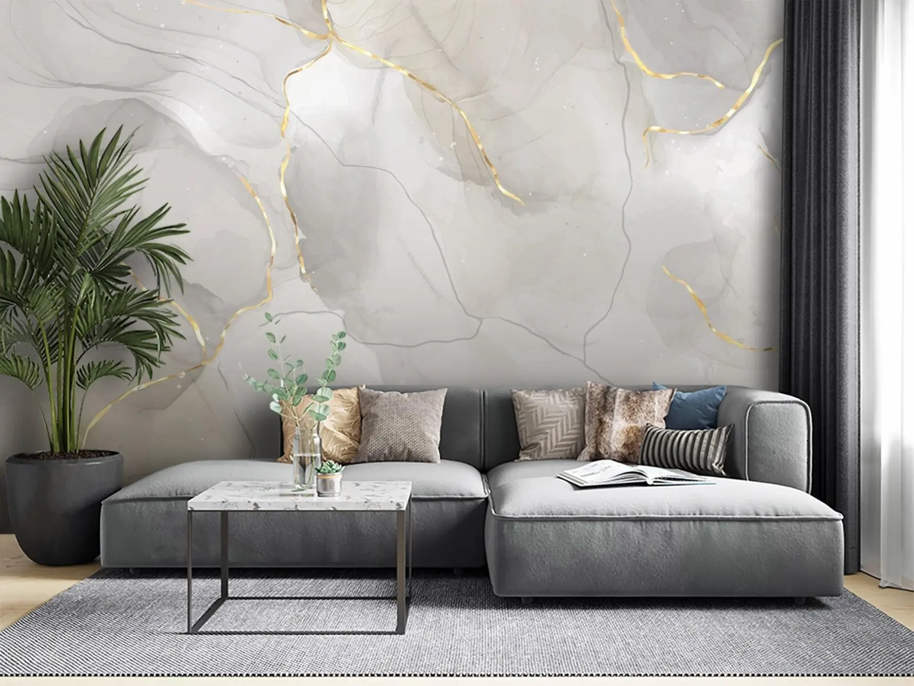 Fototapetes Marmora akvareļu fons ar līnijām u80088