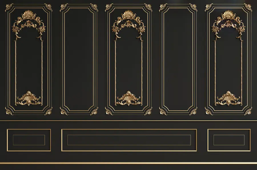 Fototapetes Klasiskā franču Buzeri siena melnā krāsā u72623