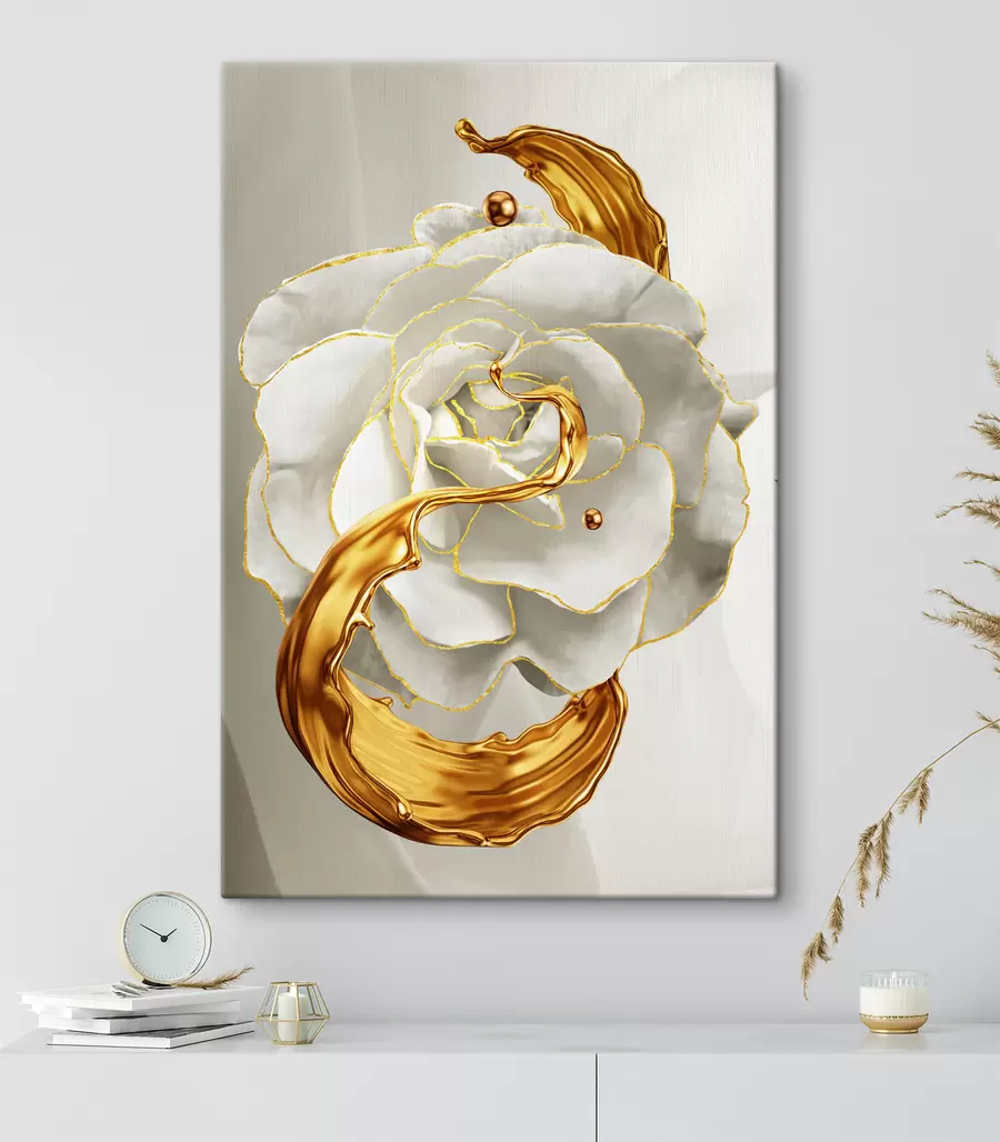 Glezna Augs, šķidrums un ziedlapiņas s00724