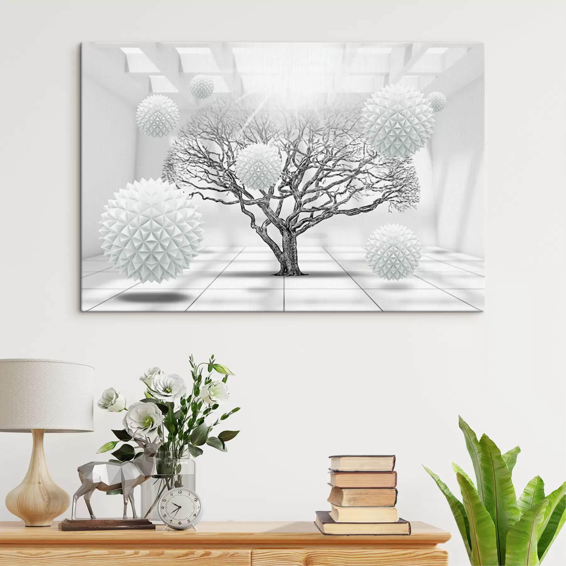 Glezna Balts, augu e koks s02828