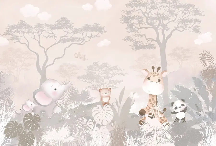 Fototapetes Jauki dzīvnieciņi savanā u73878