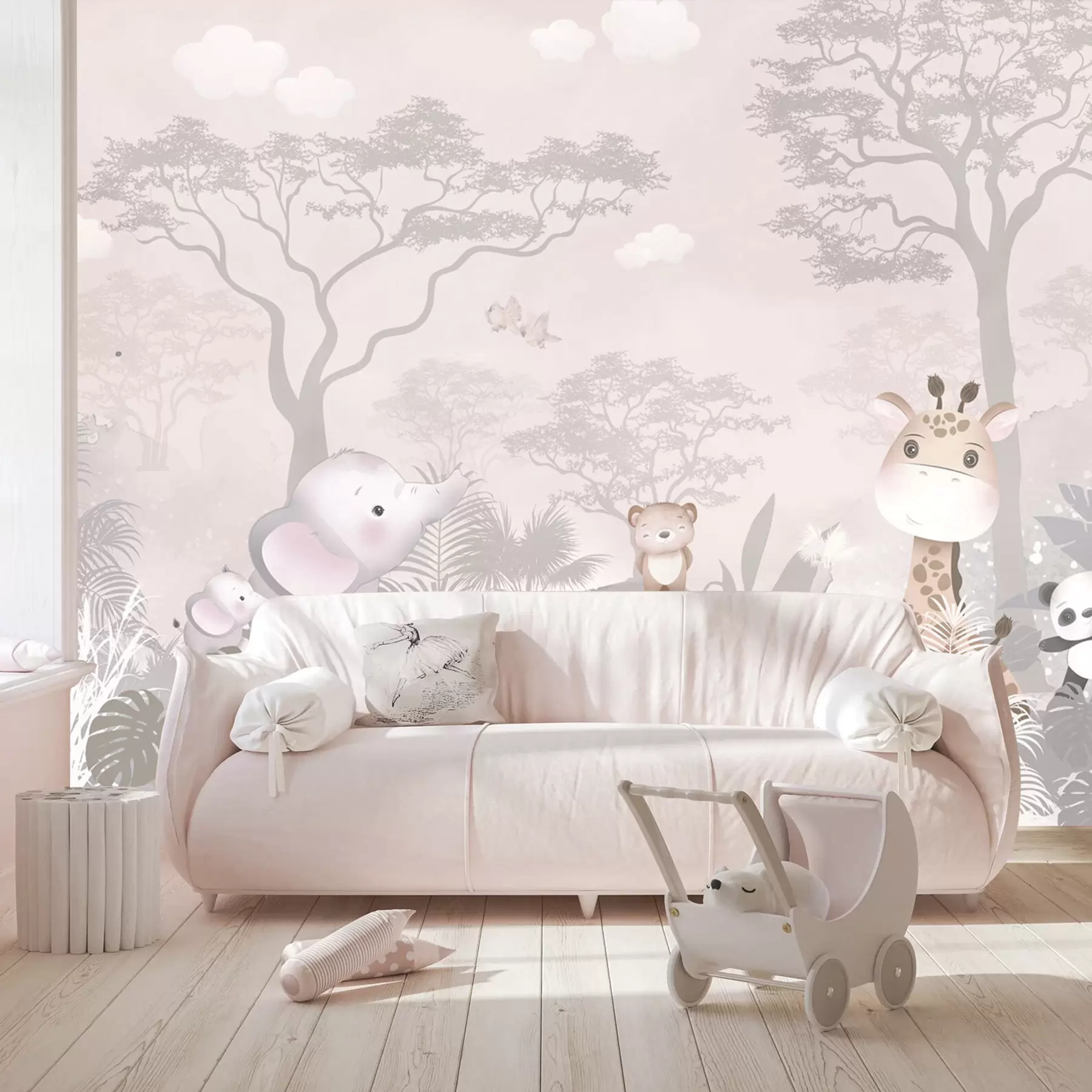 Fototapetes Jauki dzīvnieciņi savanā u73878