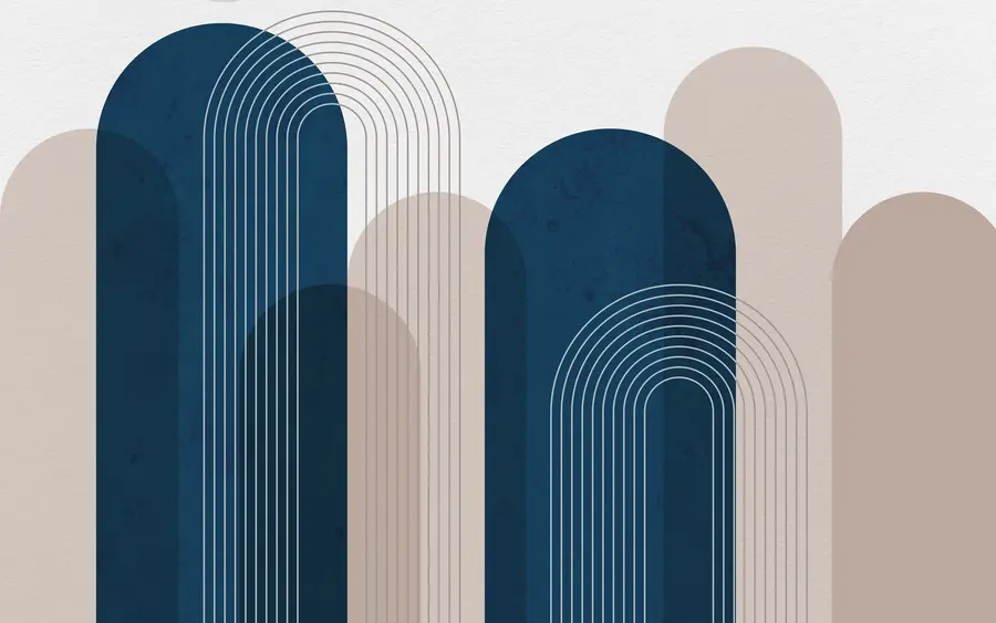 Fototapetes Abstraktas zilas un smilškrāsas arkas u73098