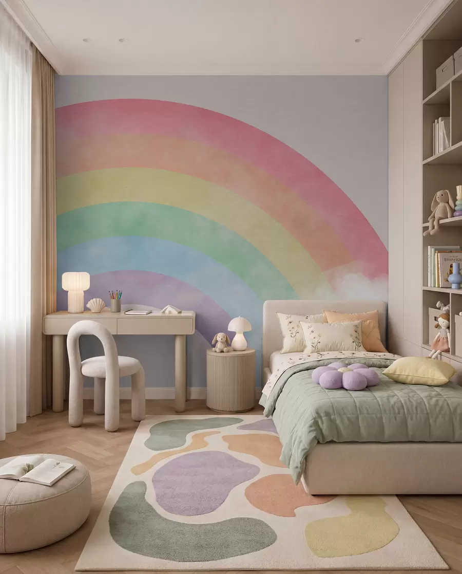 Fototapetes Varavīksne maigos mākoņos u93619