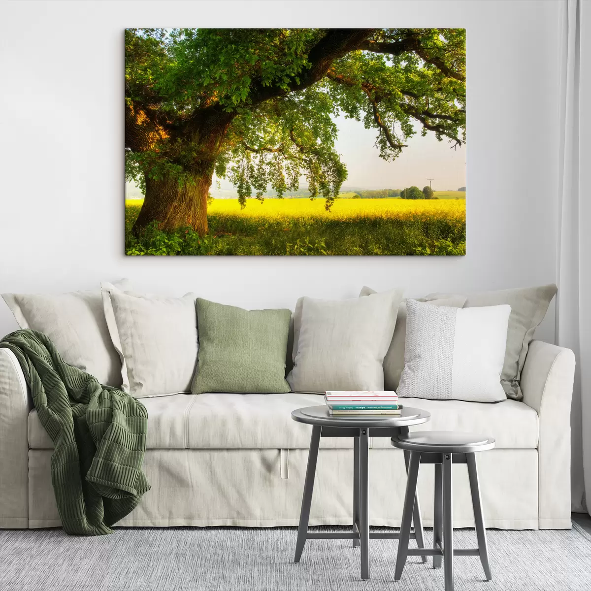 Glezna Augi, debesis un cilvēki dabā s15283