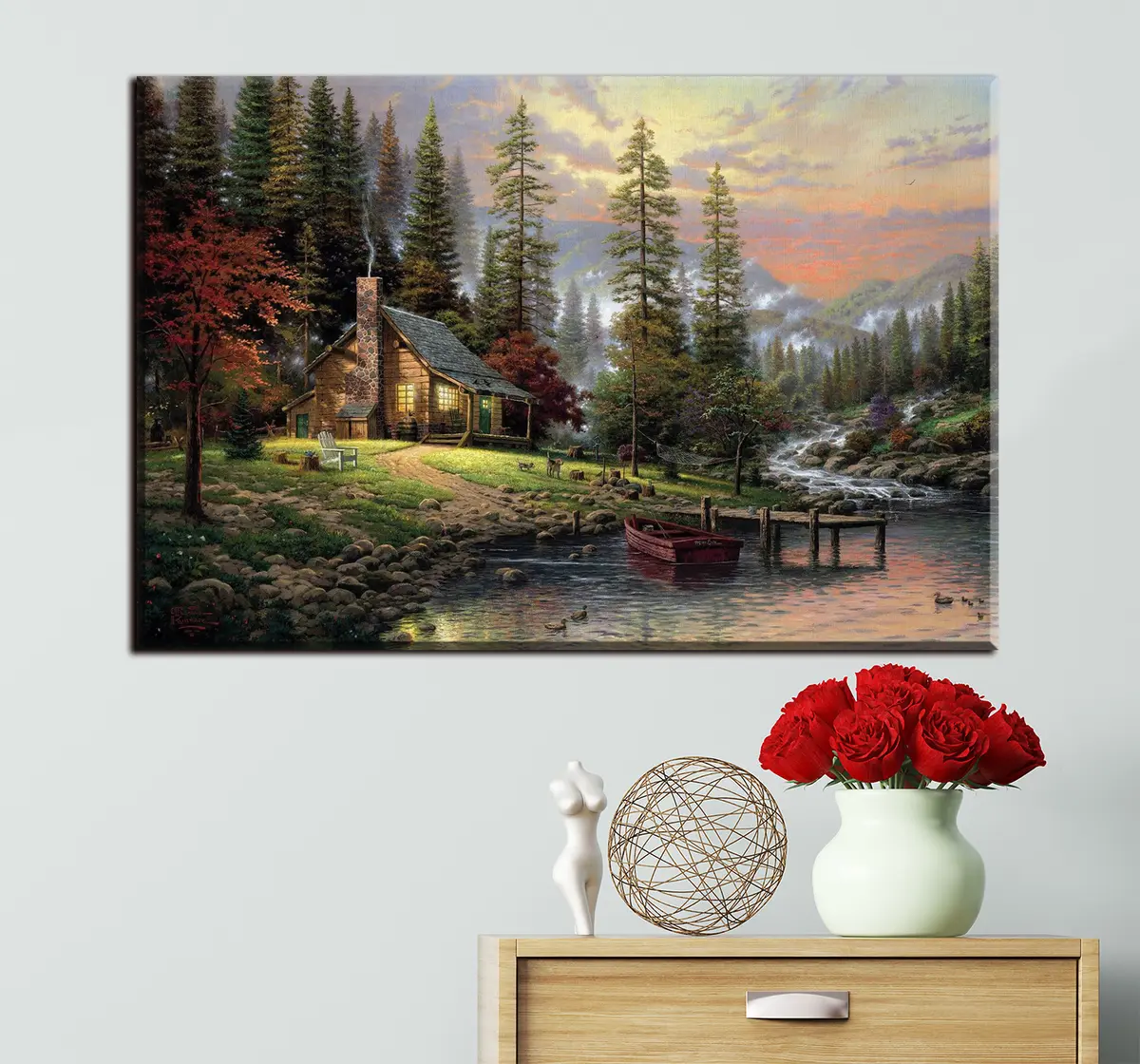 Glezna Zvejnieka namiņš mežā pie strauta s15556