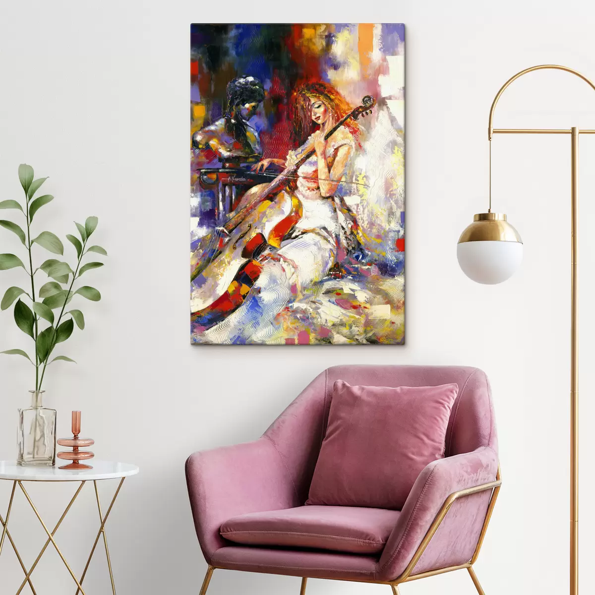 Glezna Krāsa, mākslas krāsa un mūzikas instruments s16795