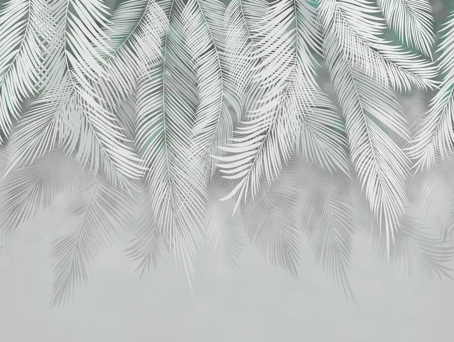 Fototapetes Tropu lapas ar piparmētru ēnām u48556v3