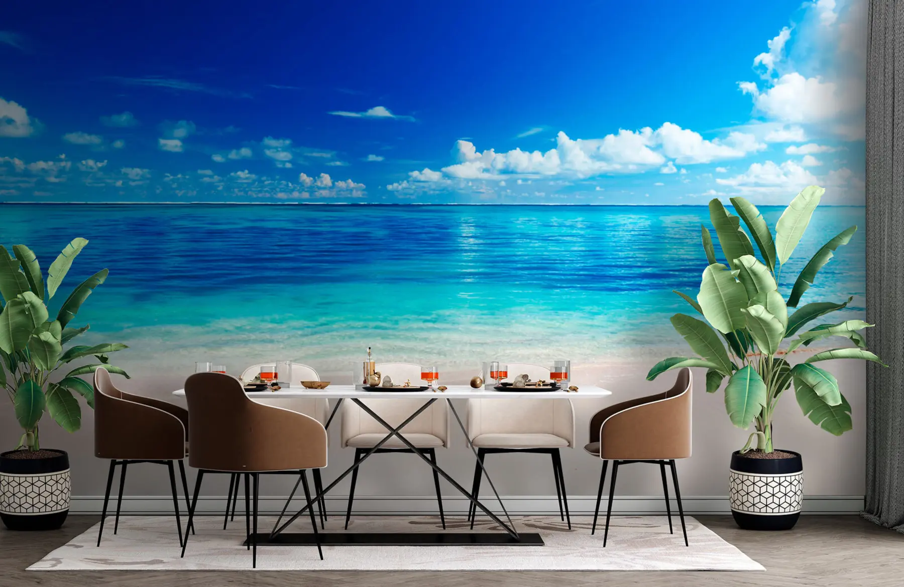 Fototapetes Smilšu pludmale un jūra u74335