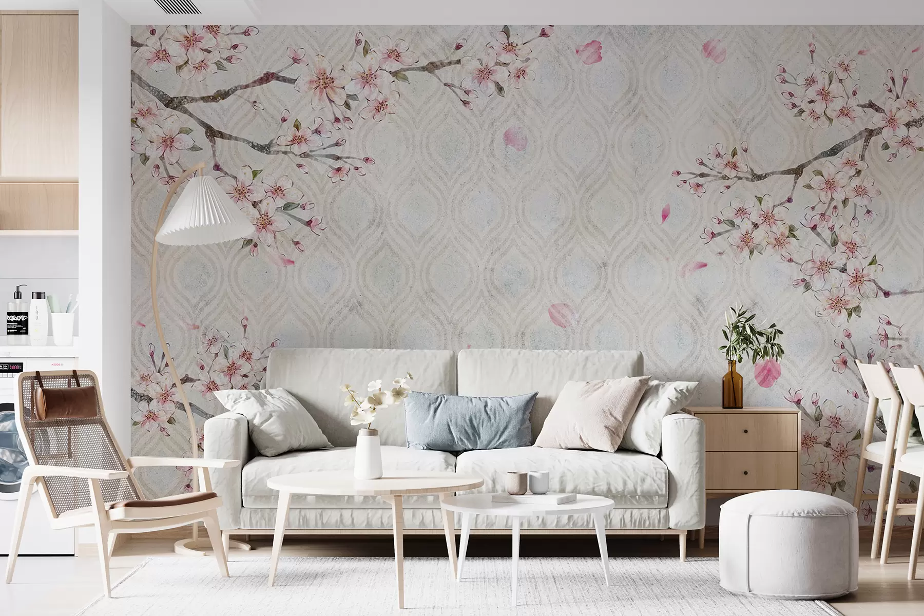Fototapetes Sakuras ziedi vintage stilā u74383