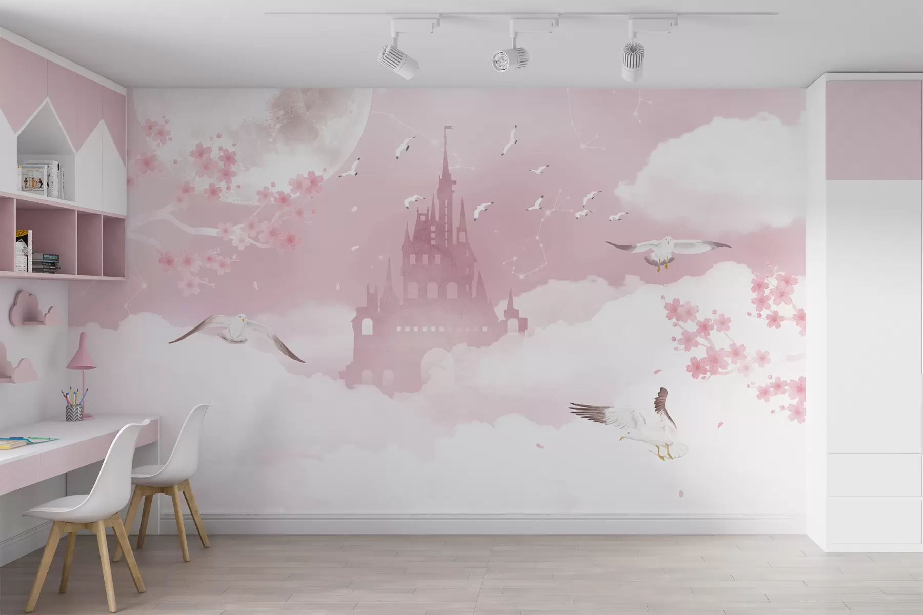 Fototapetes Mākonis, rozā un māksla u41232