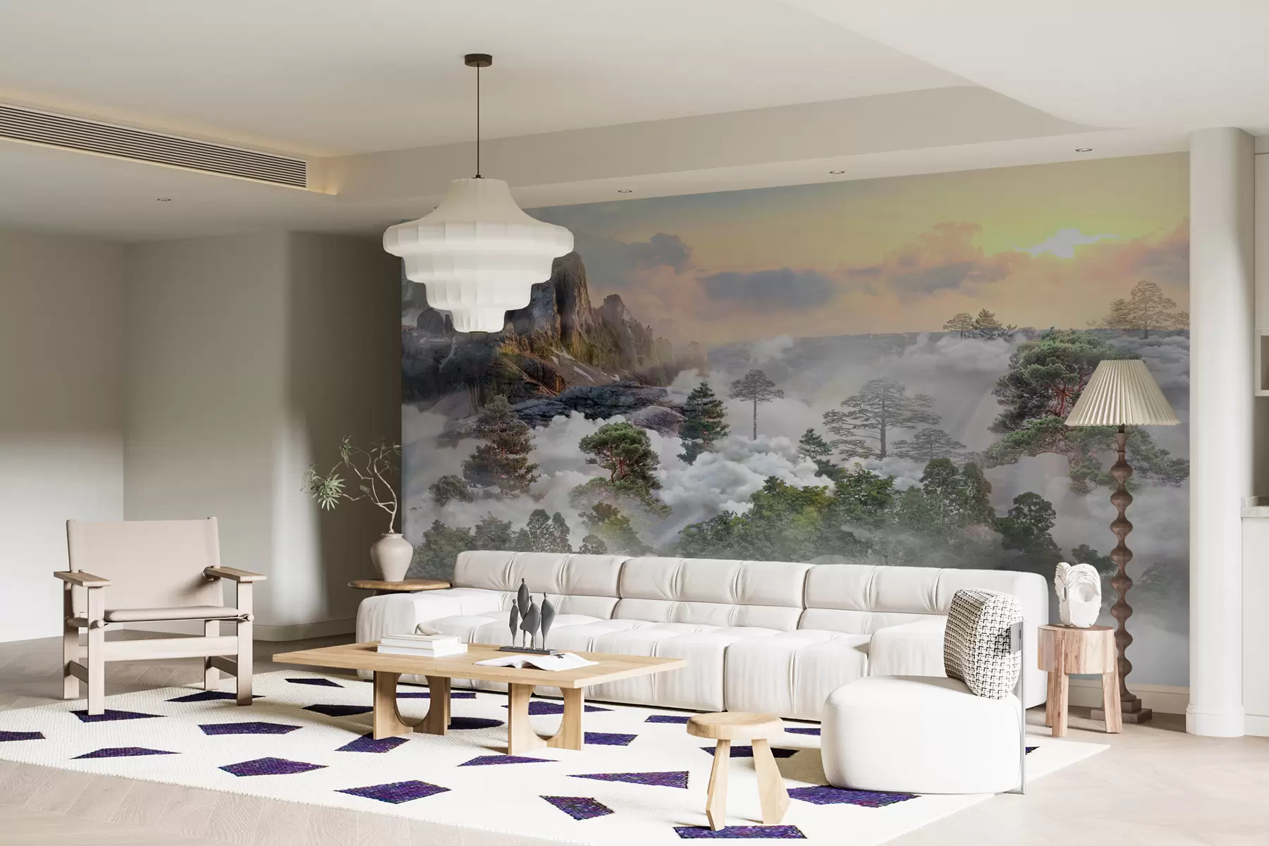 Fototapetes Priežu mežs miglā u80212