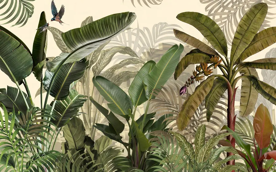 Fototapetes Tropu džungļi un lapas u74748