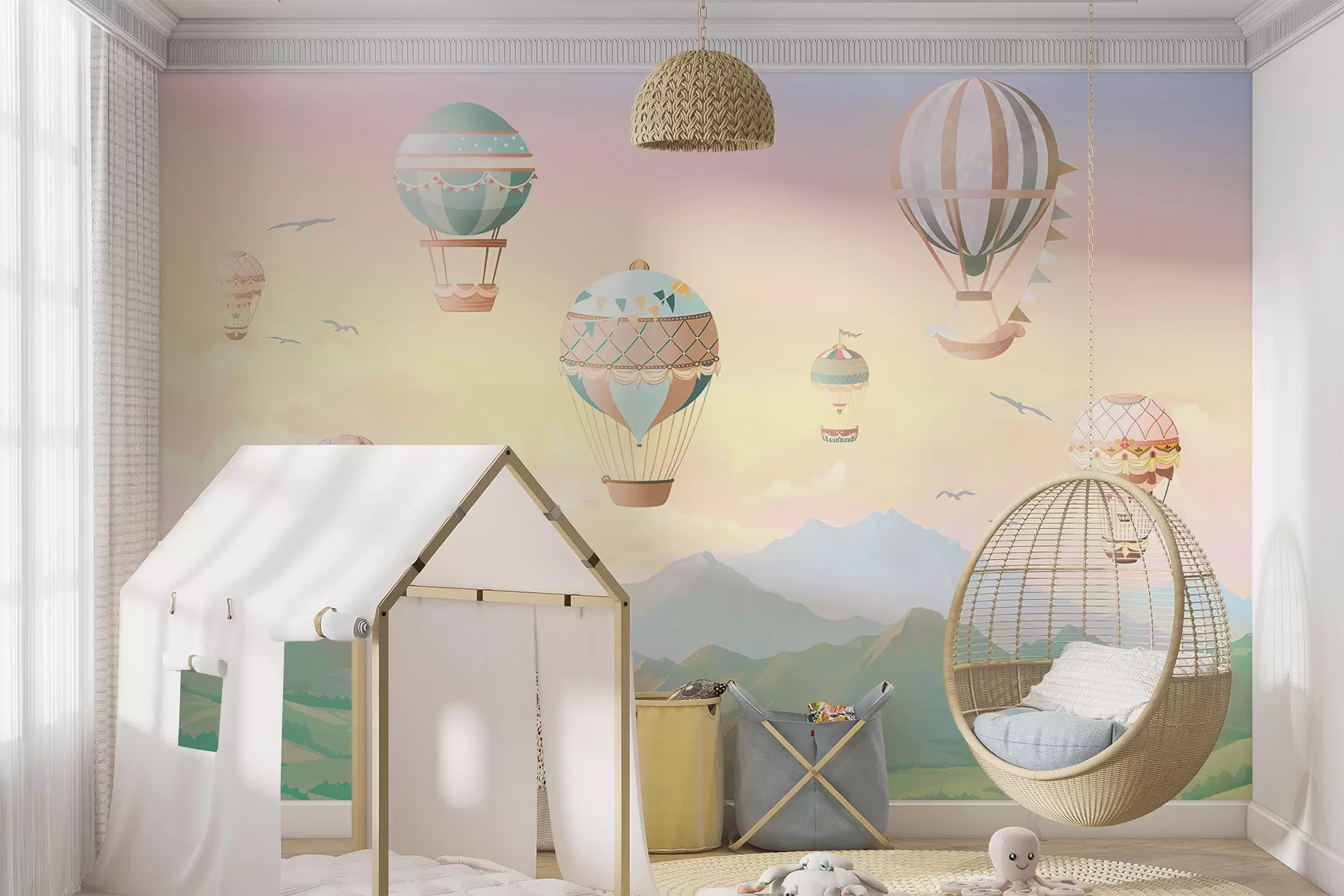 Fototapetes Pasaku ieleja ar baloniem u94137