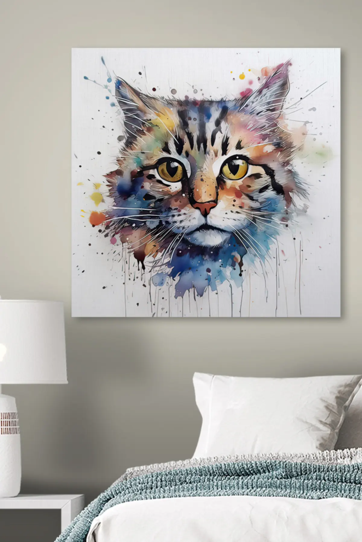 Glezna Kaķis, kaķu dzimtas dzīvnieki un krāsas s32314